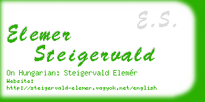 elemer steigervald business card